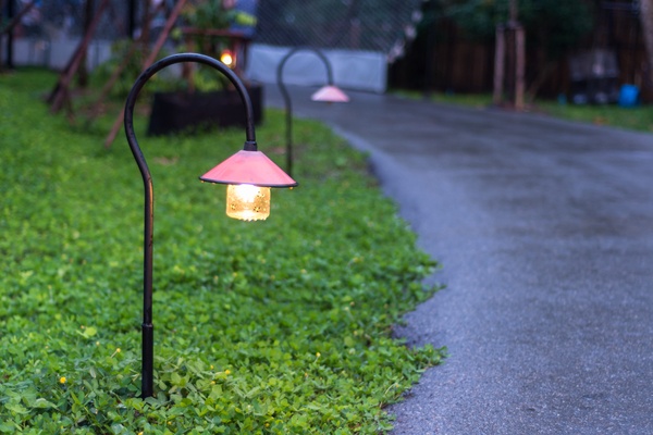 Walkway lighting in a garden